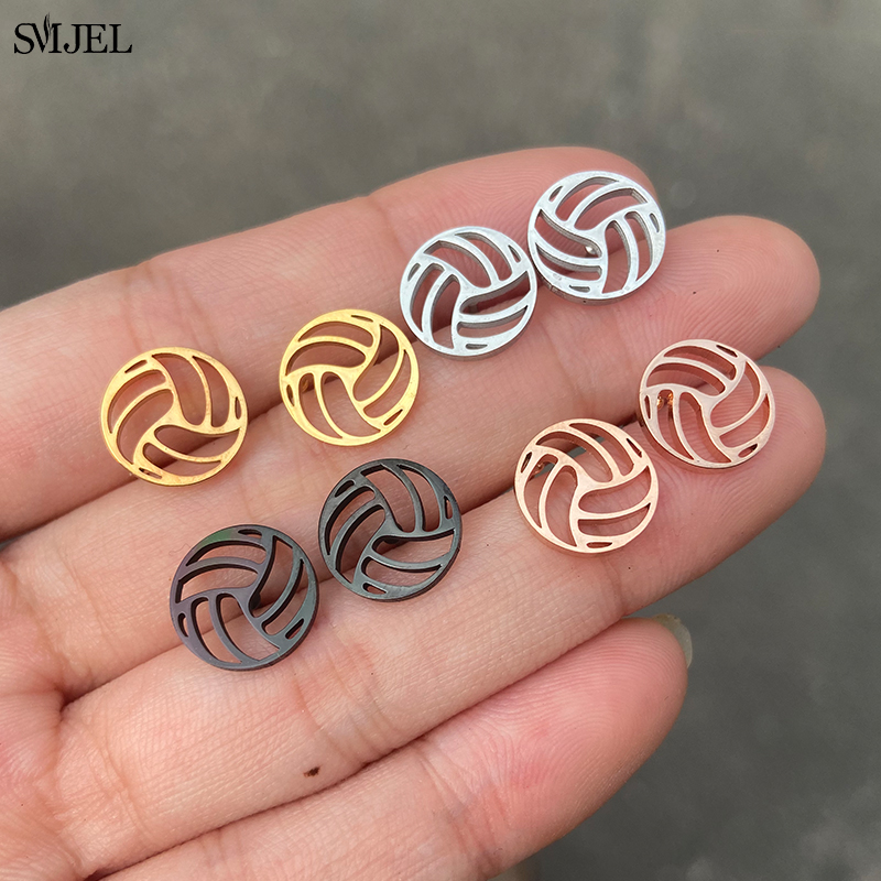 Women'S Volleyball Accessories - Pendientes de Voleibol Negros Estilo Punk
