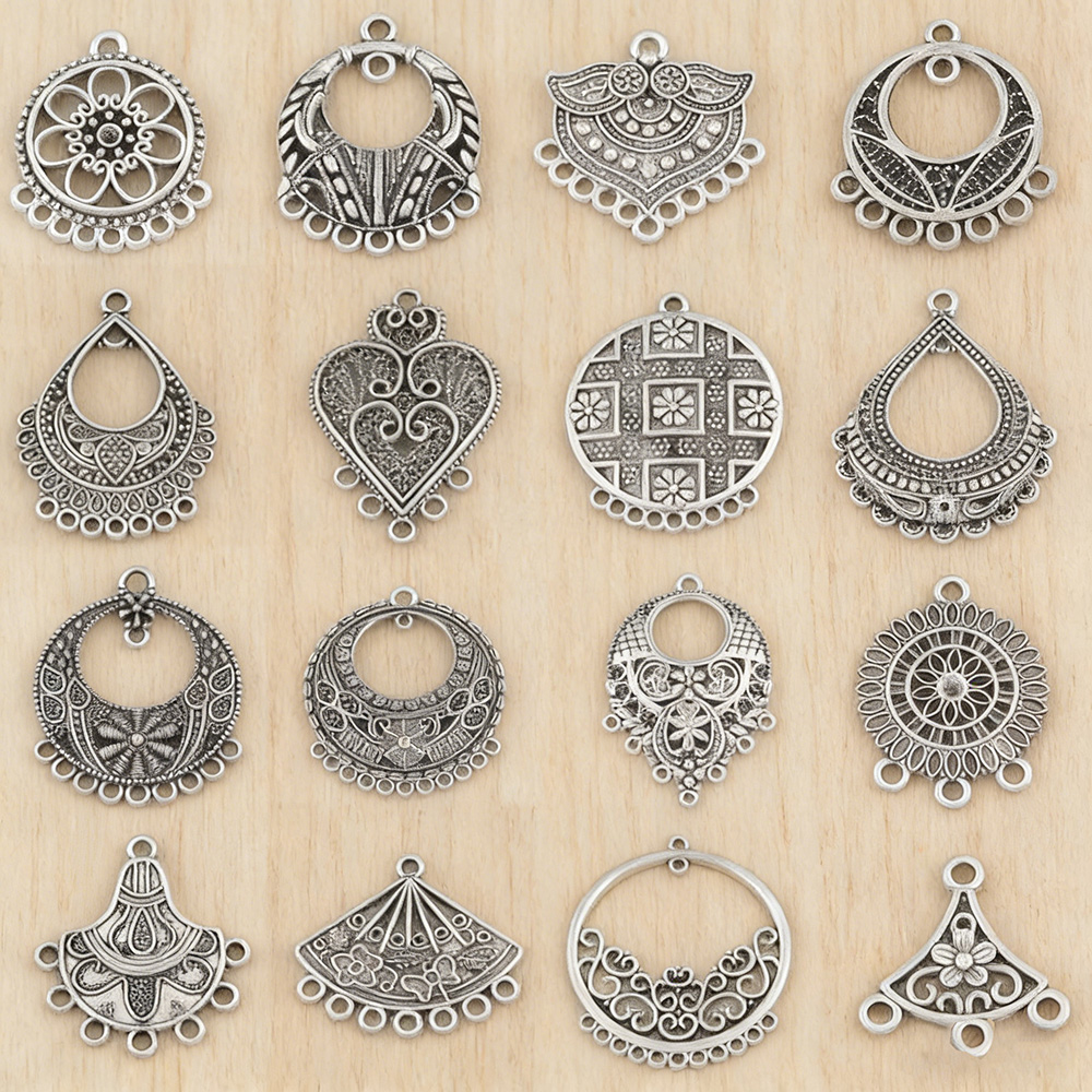 Tassel Earrings Boho - 10 piezas de plata tibetana Bohemia