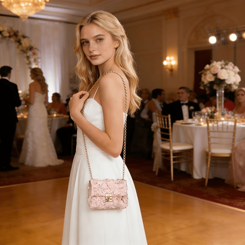 Bolso de Noche de Satén con Di - Wallet Chain Bag reseña y precio